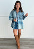 Denim Checkered Mix Match Top (Reg.)