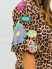 Donna Leopard Embroidered Top (Reg. and Plus)