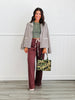 Mocha Pinstripe Collar Jacket (Reg. and Plus)