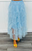 Baby Blue Tiered Tulle Mesh Midi Skirt (Reg & Plus)