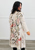 Leopard Floral Faux Suede Long Line Cardigan (Reg. and Plus)
