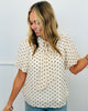Polka Dot Bow Tie Neck Blouse (Reg & Plus) - 2 Colors