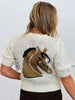 Horse Graphic Puff Sleeve Knit Cardigan (Reg.)