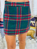 Green Multi Plaid Mini Skirt (Reg. and Plus)