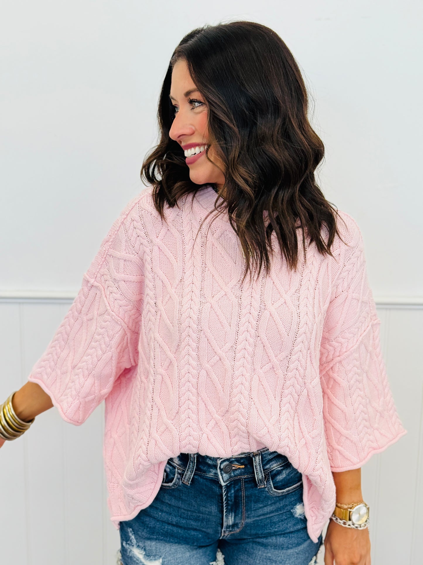 Scalloped Hem Sweater Top (Reg.)-2 Colors