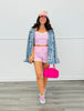 Gingham Lace Trim Short Set (Reg.)-3 Colors