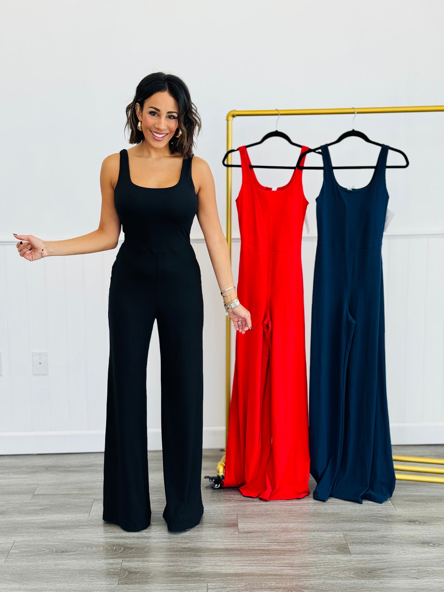 Recycled Wide Leg Jumpsuit (Reg. and Plus) - 3 Colors