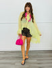 Sheer Mesh Ruffle High Low Blouse (Reg.)- 3 Colors