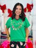 Queen Of Sparkles Green Christmas Necklace Tee (Reg. and Plus)