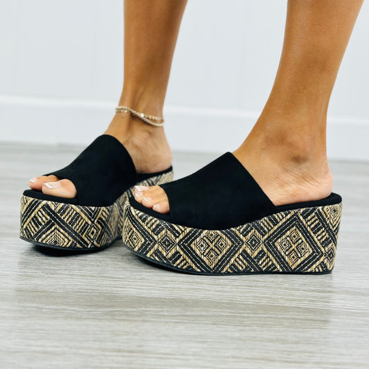 Black Touch Of Tribal Platform Sandals