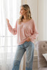 V-Neck Batwing Long Sleeve Top - 2 Colors