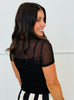 Mesh Short Sleeve Tee Top (Reg & Plus) - 5 Colors