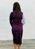 Lilac/Purple Satin Front Tie Midi Dress (Reg.)