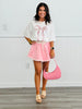 Laser Cut Floral Lace Bow Tee Shirt (Reg.)-2 Colors
