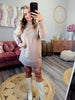Dark Taupe High Neck Mini Sweater Dress (Reg.)