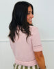 Pink/Red Short Sleeve Stitched Cardigan (Reg.)