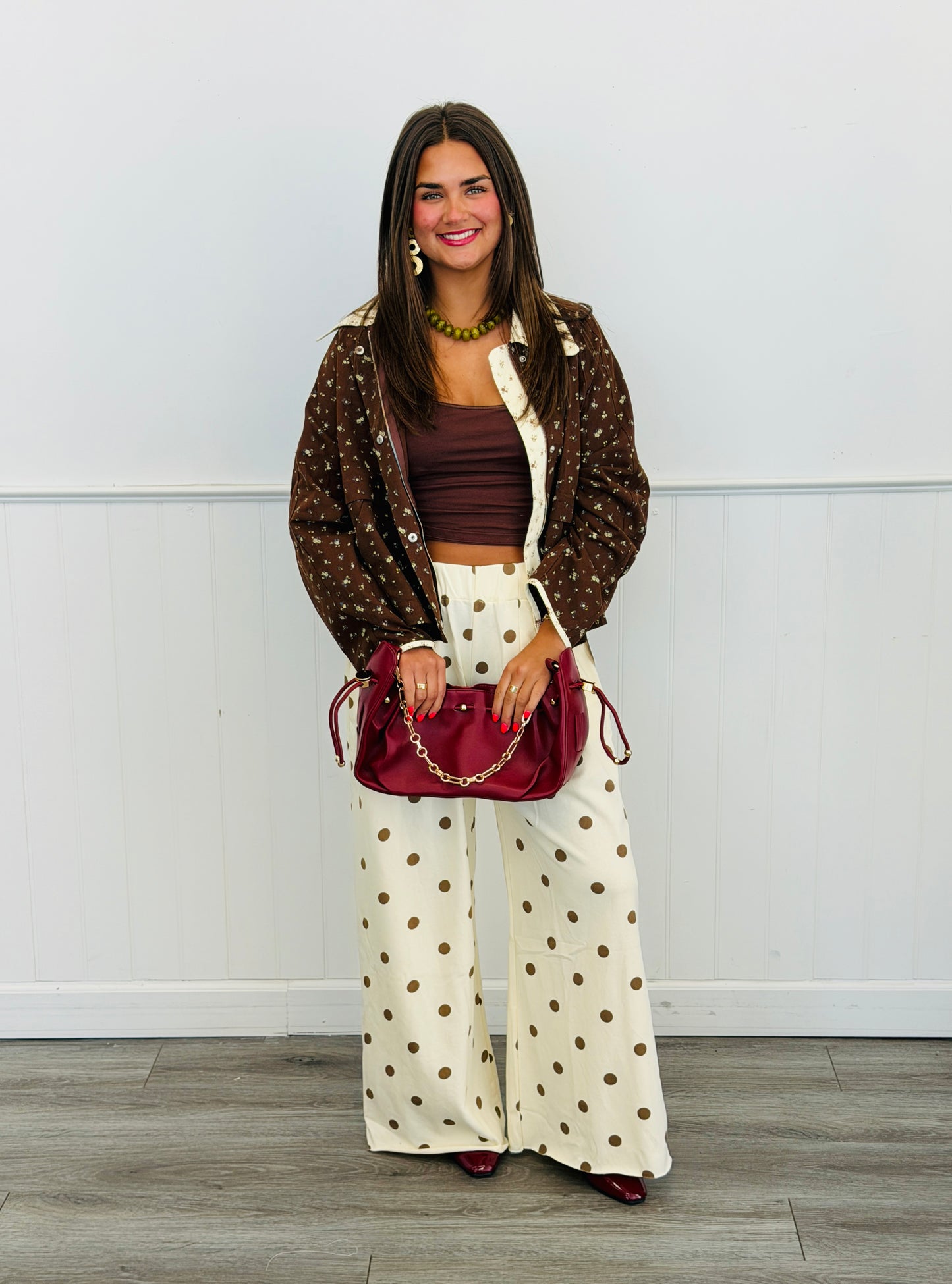 Dark Brown Multi Floral Print Utility Jacket (Reg & Plus)