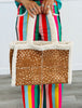 Faux Suede Fawn Tote with Sherpa Trim