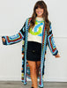 POL Black Crochet Square Maxi Cardigan (OS)