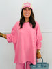Pink Striped Oversized Fleece Top (Reg.)