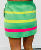 Queen Of Sparkles Green & Pink Striped Knit Skirt (Reg. and Plus)