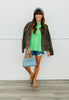 Dark Brown Polka Dot Bomber Jacket (Reg & Plus)
