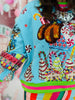 Queen Of Sparkles Aqua Vintage Santa Gingerbread House Sweatshirt (Reg. & Plus)