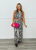 Black Zebra Scoop Back Tank & Pants Set (Reg.)