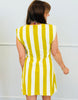 Lime Striped Waist Pleat Mini Dress (Reg.)
