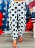 Navy Polka Dot Barrel Pants (Reg. and Plus)