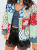 Quilted Patch Reversible Cotton Jacket  (Reg. and Plus)