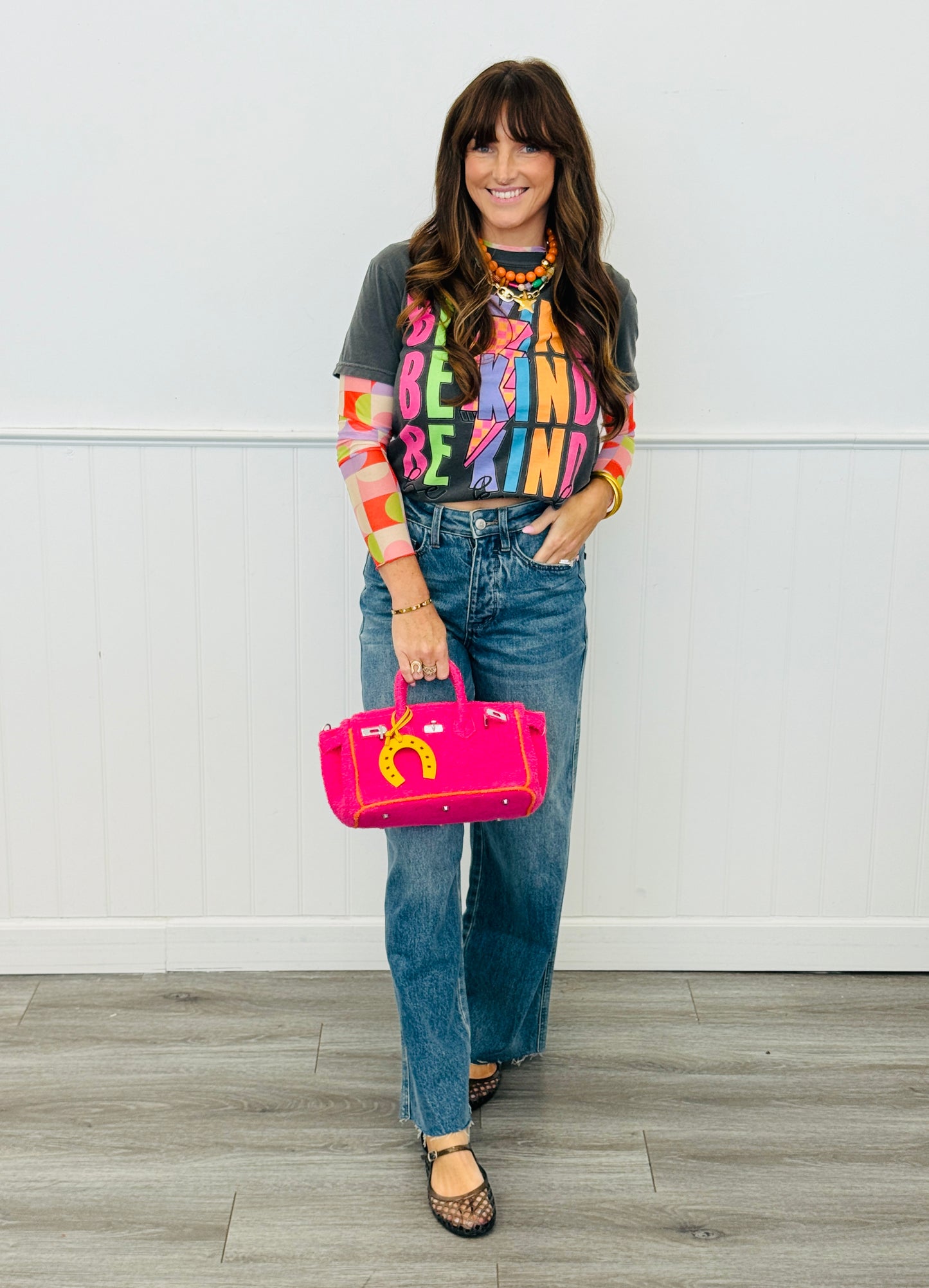 Pop Of Personality Mesh Long Sleeve Top (Reg. and Plus)