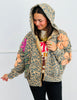 Leopard Bloom Patch Hoodie Cardigan (Reg.)