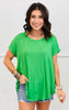 Solid Round Hemline Short Sleeve Top (Reg. & Plus)- 4 Colors