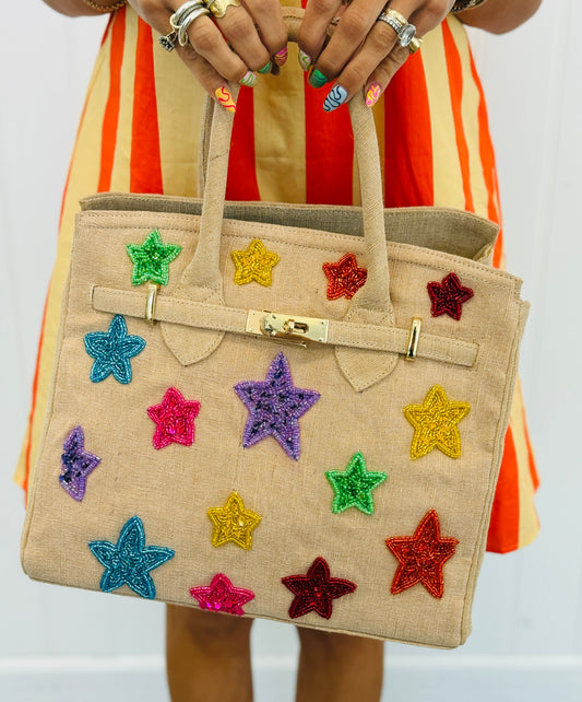 Twinkle Riot Beaded Tote Bag