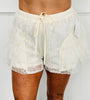 Ecru Embroidered Eyelet Ruffle Tiered Shorts (Reg.)