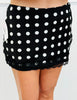 Polka Dot Lace Trim Mini Skirt (Reg.)