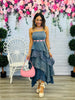 Oli & Hali Dolphin Blue Tiered Maxi Dress (Reg.)