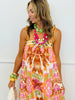 Orange/Pink Printed Maxi Dress (Reg.)