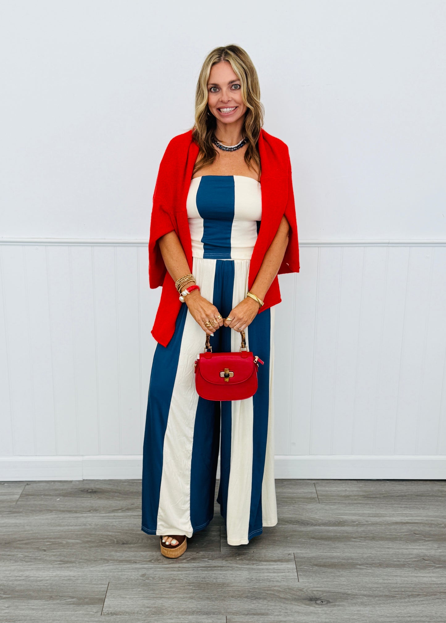 Navy/Cream Stripe Havana Pants (Reg.)