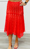 Cherry Lace Asymmetrical Midi Skirt (Reg.)
