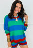 Royal Blue/Jade Sunset Stripe Sweater Set  (Reg.)