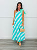 Mint Diagonal Stripe Midi Dress (Reg.)