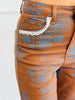 Brown Bandana Frey Hem Denim Pants (Reg.)