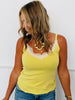 Lace Trim Slub Knit Cami Top (Reg.) - 4 Colors