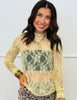 Lemon Mesh Floral Print Lace Top (Reg. and Plus)