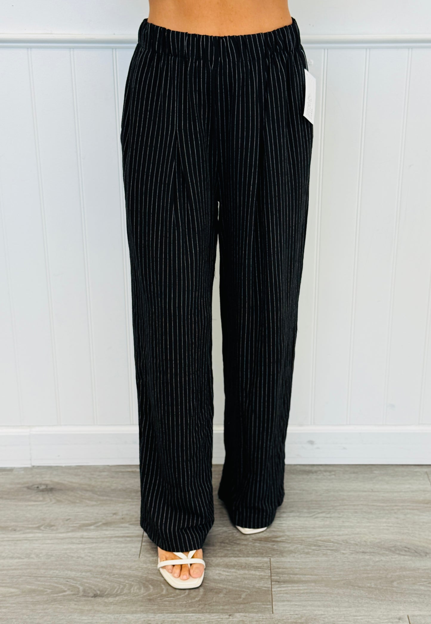 Striped Pleat Pants (Reg. and Plus) - 3 Colors