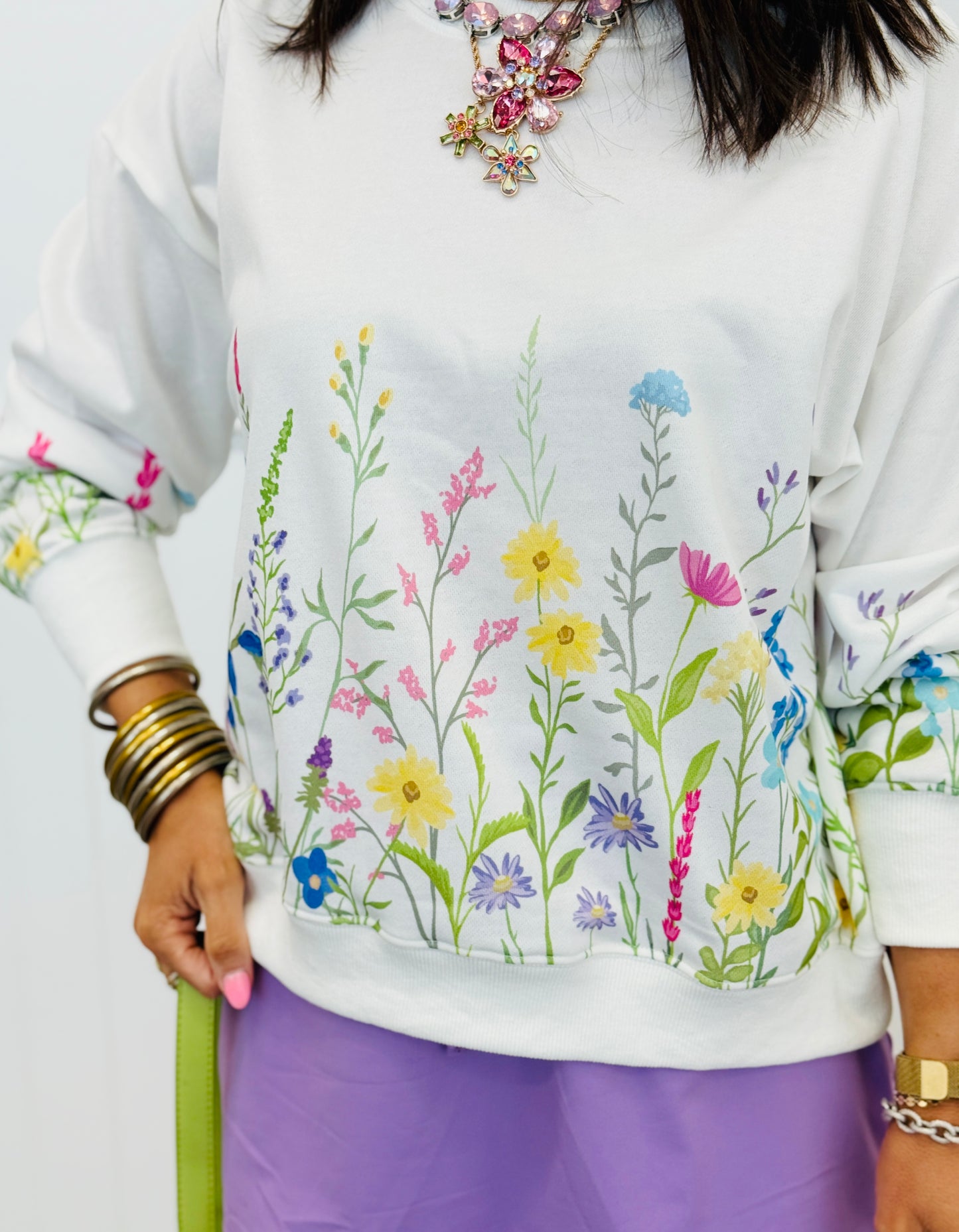 Wildflower Field Printed Pullover (Reg. and Plus)