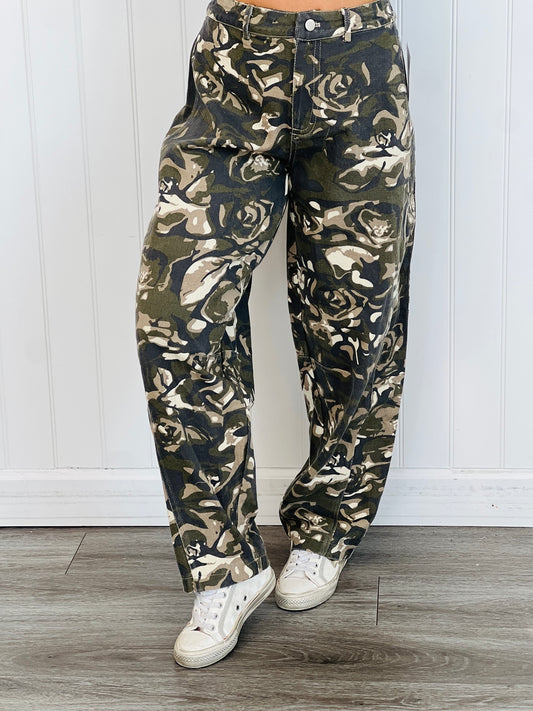 Army Camo Military Print Barrel Pants (Reg.)