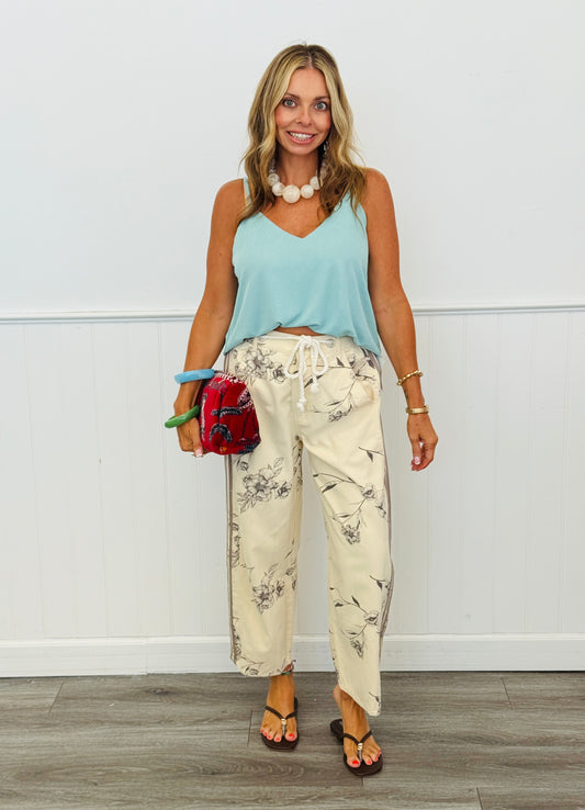 Sand Daisy Side Stripe Pull On Pants (Reg. and Plus)